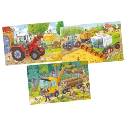3 Puzzles Fahrzeuge 24 Teile (goki 57380)