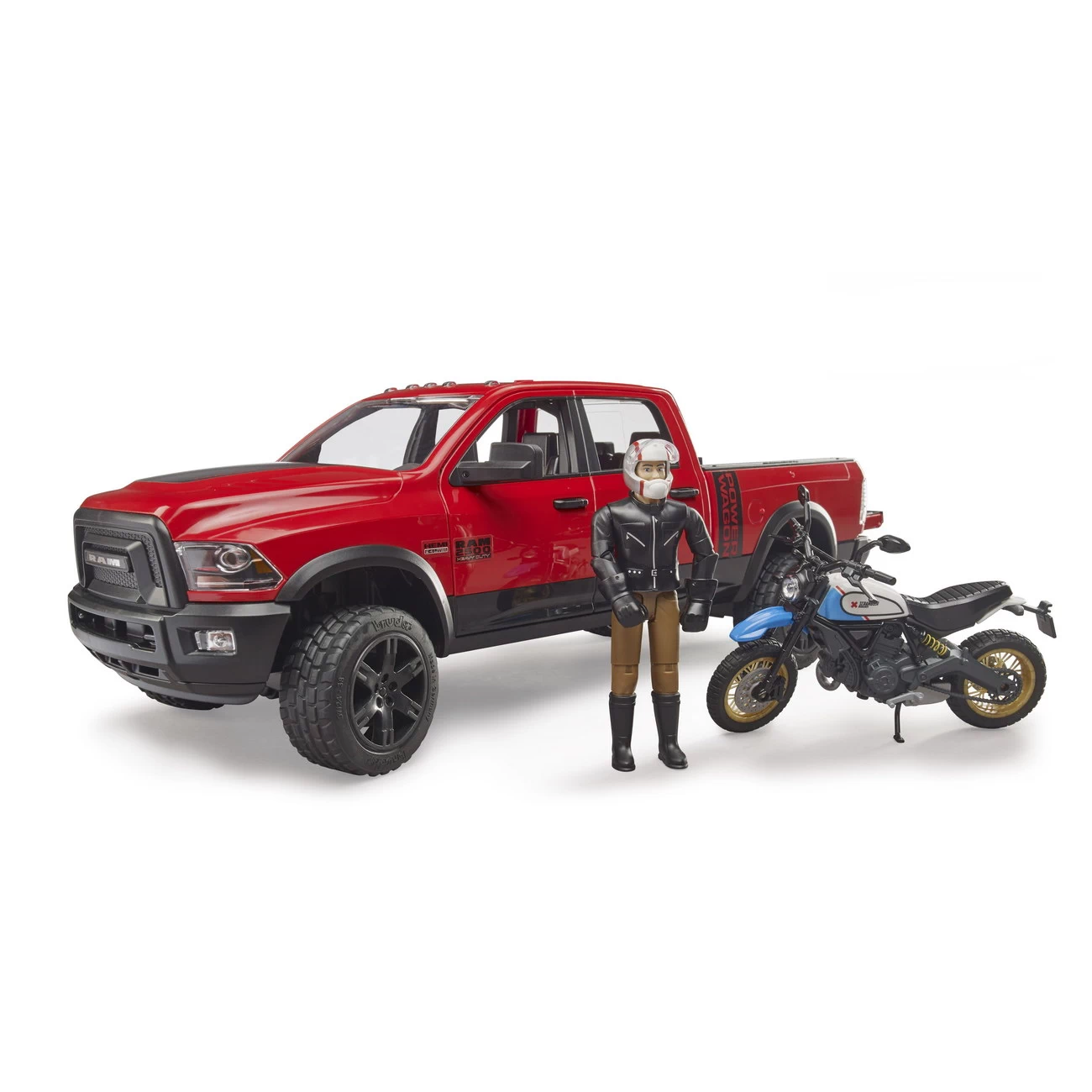 BRUDER 02502 - RAM 2500 Power Wagon Mit Ducati Motorrad Und Fahrer â Bild 2