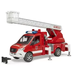 BRUDER 02673 - MB Sprinter Feuerwehr Mit Drehleiter Pumpe Light-Sound Modul