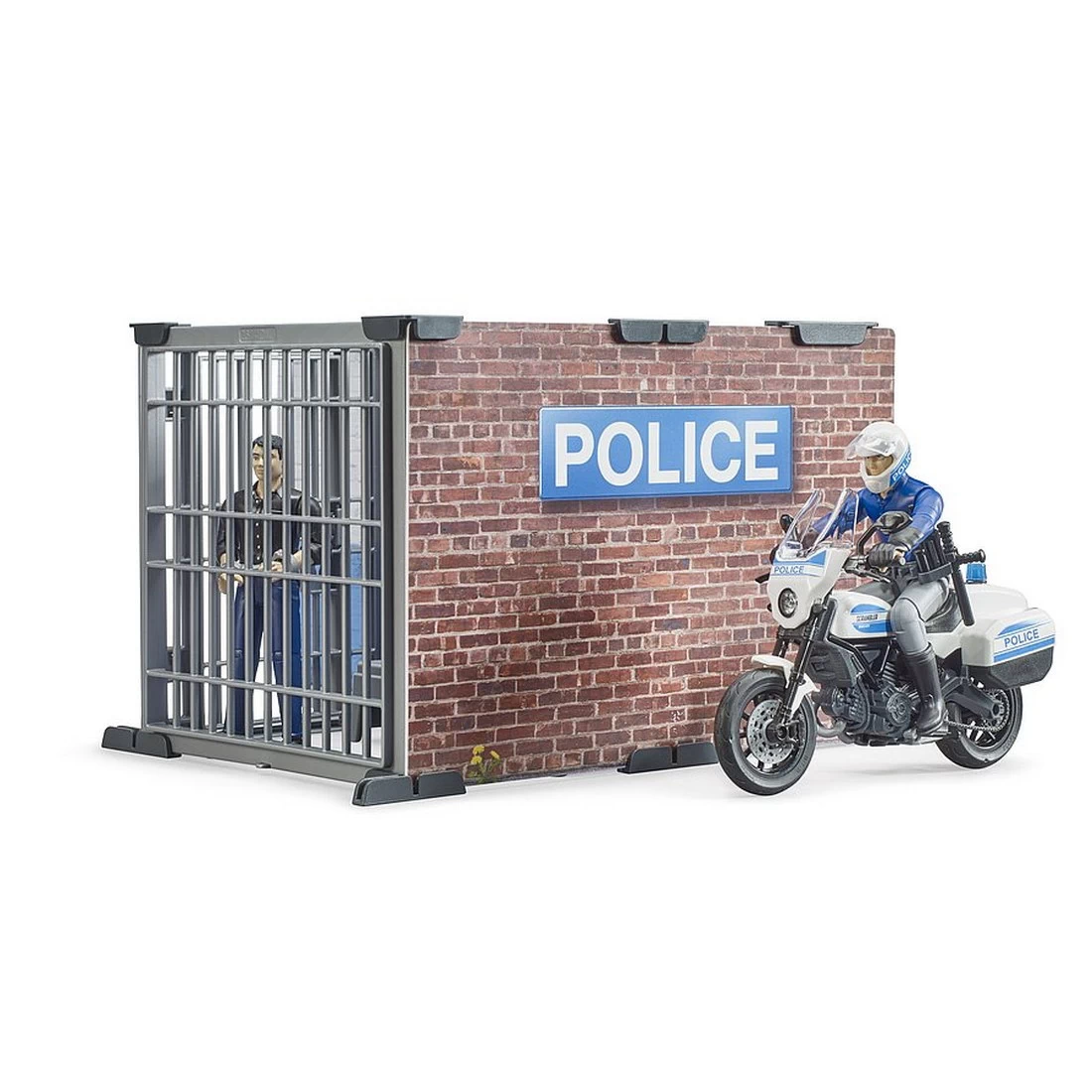 Bruder Bworld 62732 - Polizeistation Mit Polizeimotorrad – Bild 2