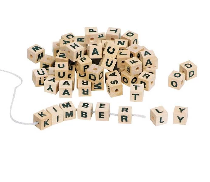 Buchstaben Würfel Perlen Natur (Goki HD270)
