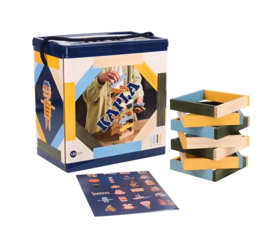 Kapla 120er Box - Hellblau Gelb Grün