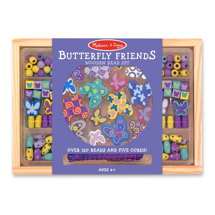 Melissa & Doug Holzperlen Set Schmetterlinge